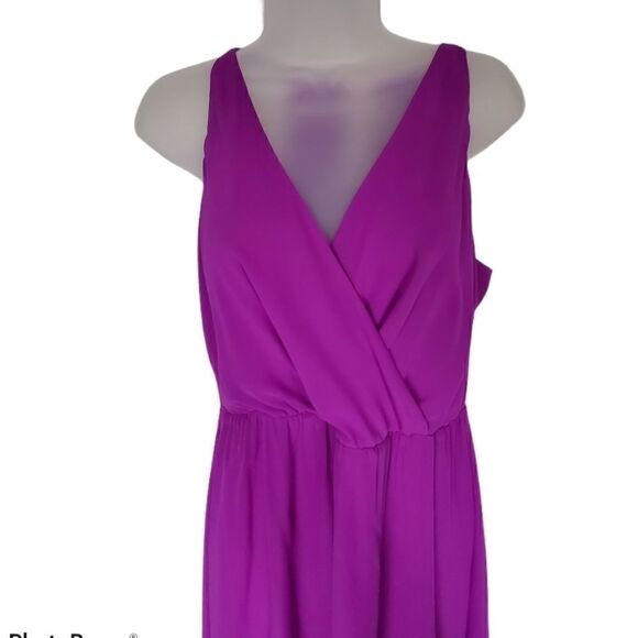 Gianni Bini fuchsia maxi wrap halter prom dress - Picture 3 of 10